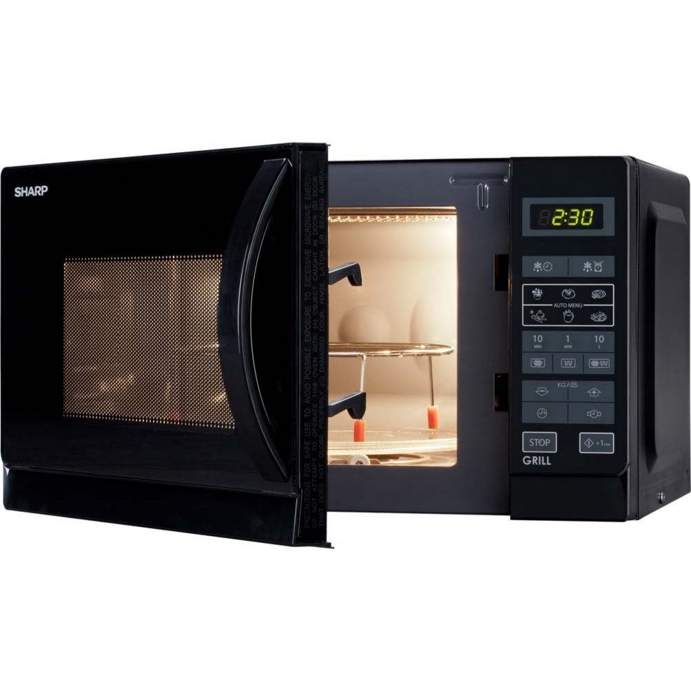 Sharp Mikrowelle 2in1 R642BKW 20 L 800/1000 W, 800/1000W, 11 Leistungsstufen