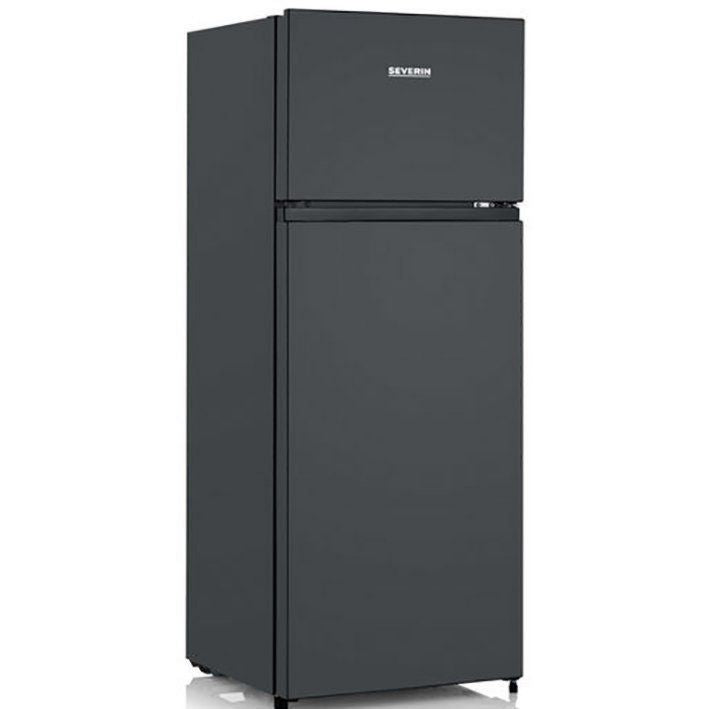 Severin Kühlschrank Doppeltür- DT 8762 sw 205 L 164/41, 40 L Gefrierfach, LED-Beleuchtung