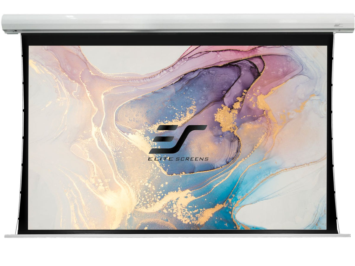 Elite Screens Projektionsleinwand Saker Tab-Tension –Leinwände CLR5 RAHMEN Weiß 101' 224 x 126/ Vorlauf