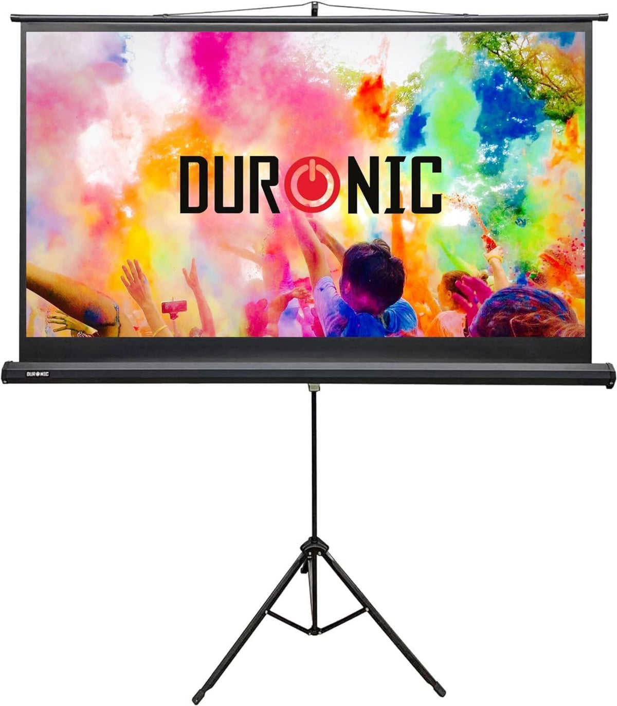Duronic Projektionsleinwand TPS75 16:9, 75' Stativleinwand, Stativ Beamerleinwand mit 166 x 93 cm Fläche, Heimkino mit 4K Full HD 3D