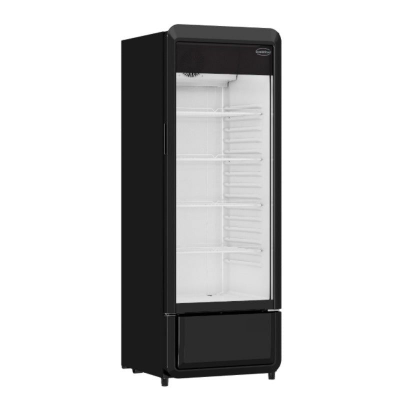 Kühlschrank Glastürkühlschrank mit 1 Tür, Schwarz Volumen 240 Liter, Umluftkühlung, automatische Abtauung, 240 Liter Fassungsvermögen