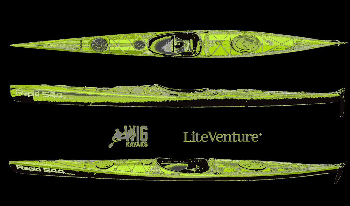 WIG Kayaks Seekajak Rapid 544 Marathon Seekajak-Carbon-Kevlar Layup-Acid Green