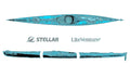 STELLAR Lightweight Kajak S18 Exp G2 Mod-Multisport Layup Carbon/Kevlar -teilbares Tourenkajak-Teal/Black und Sichtcarbon mit Taschenset
