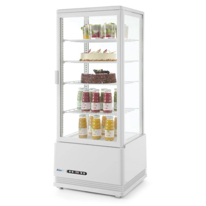 Kühlvitrine Aufsatz-Kühlvitrine, Weiß, 98 Liter, 98 L Volumen, Abmessungen BxTxH : 444 × 397 × 1100 mm
