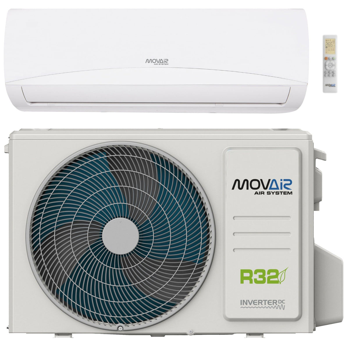 MOVAir Split-Klimaanlage MOV14 Wand-Split-Klimaanlage, R32, DC Inverter, WiFi, A++/A+++, Golden Fin, 2,64–7,03 kW Modell 4.5 kW, bis 45 m² MOV14-4500