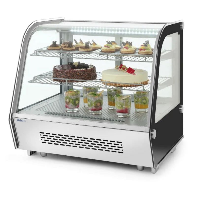 Kühlvitrine Aufsatz-Kühlvitrine, 120 Liter, Umluftkühlung, LED-Beleuchtung