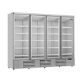 Kühlschrank Getränkekühlschrank mit 4 Glastüren, Silber, 2025 L Volumen
