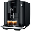 JURA Kaffeevollautomat E4 Piano Black EA, 1,9 L Wassertank, 280 g Bohnenbehälter, 1,9 Liter Wassertank, Abmessungen B × H × T : 28 × 34,6 × 44,4 cm