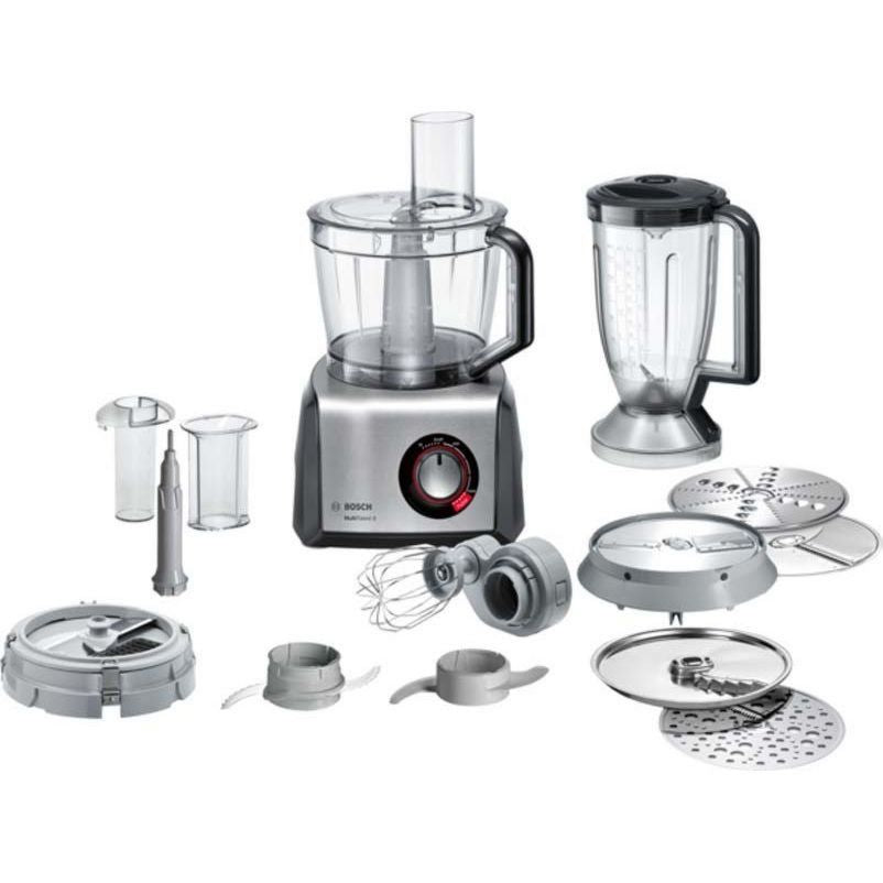 Bosch Zerkleinerer SDA – Küchenmaschine MC812M865 sw/eds Foodprocessor, Edelstahl, Fassungsvermögen Mehl 1,5 kg