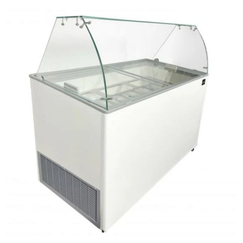 Kühlvitrine Speiseeisvitrine Corsica, 0,90 Meter, Weiß, Abmessungen: 909x684x1229 mm B×T×H