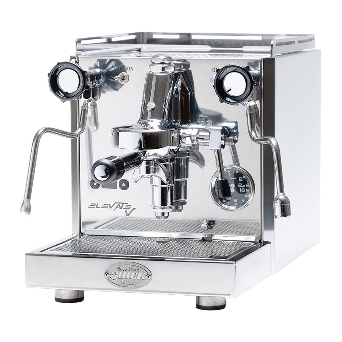 Quick Mill Siebträger-Espressomaschine Elevate V – Dualboiler mit Instant Stability Inox, Rotationspumpe