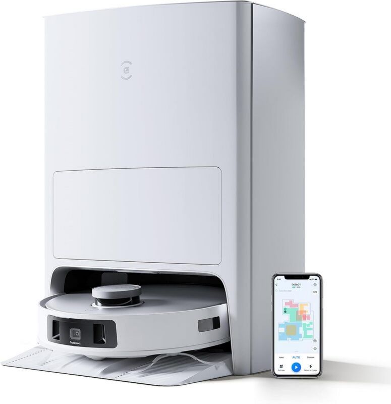 ECOVACS Saugroboter mit Wischfunktion DEEBOT T20 OMNI 6000 Pa Wischroboter Auto-Mopp-Hebefunktion, 6000 Pa Saugkraft