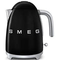 Smeg Wasserkocher KLF03BLEU Schwarz, 1,7 L Fassungsvermögen, 2.400 W Leistung, Edelstahl, Maße H×B×T : 24,8 × 22,3 × 17,1 cm